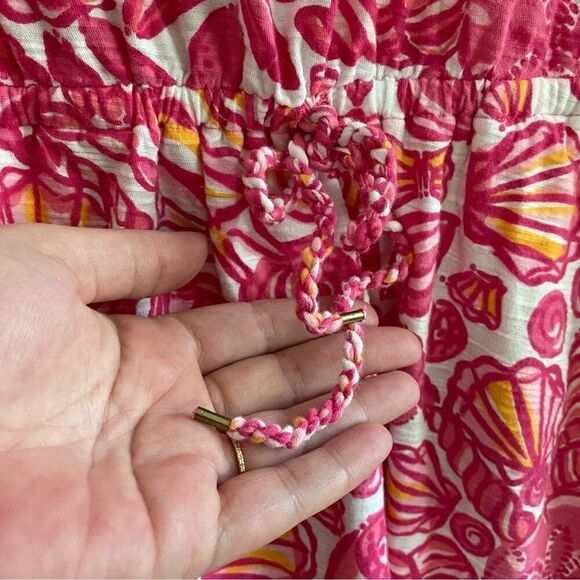 Lilly Pulitzer Pink Orange White Kori Dress Chum Bucket Print - Picture 5 of 13